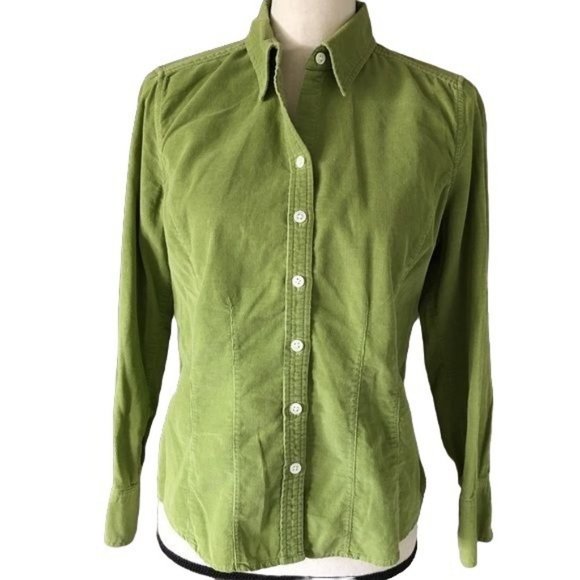 Eddie Bauer Green Corduroy Blouse - Picture 1 of 6